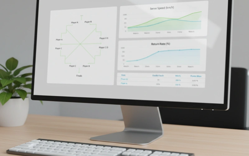 Schermo con interfaccia di comparazione quote e statistiche tennistiche